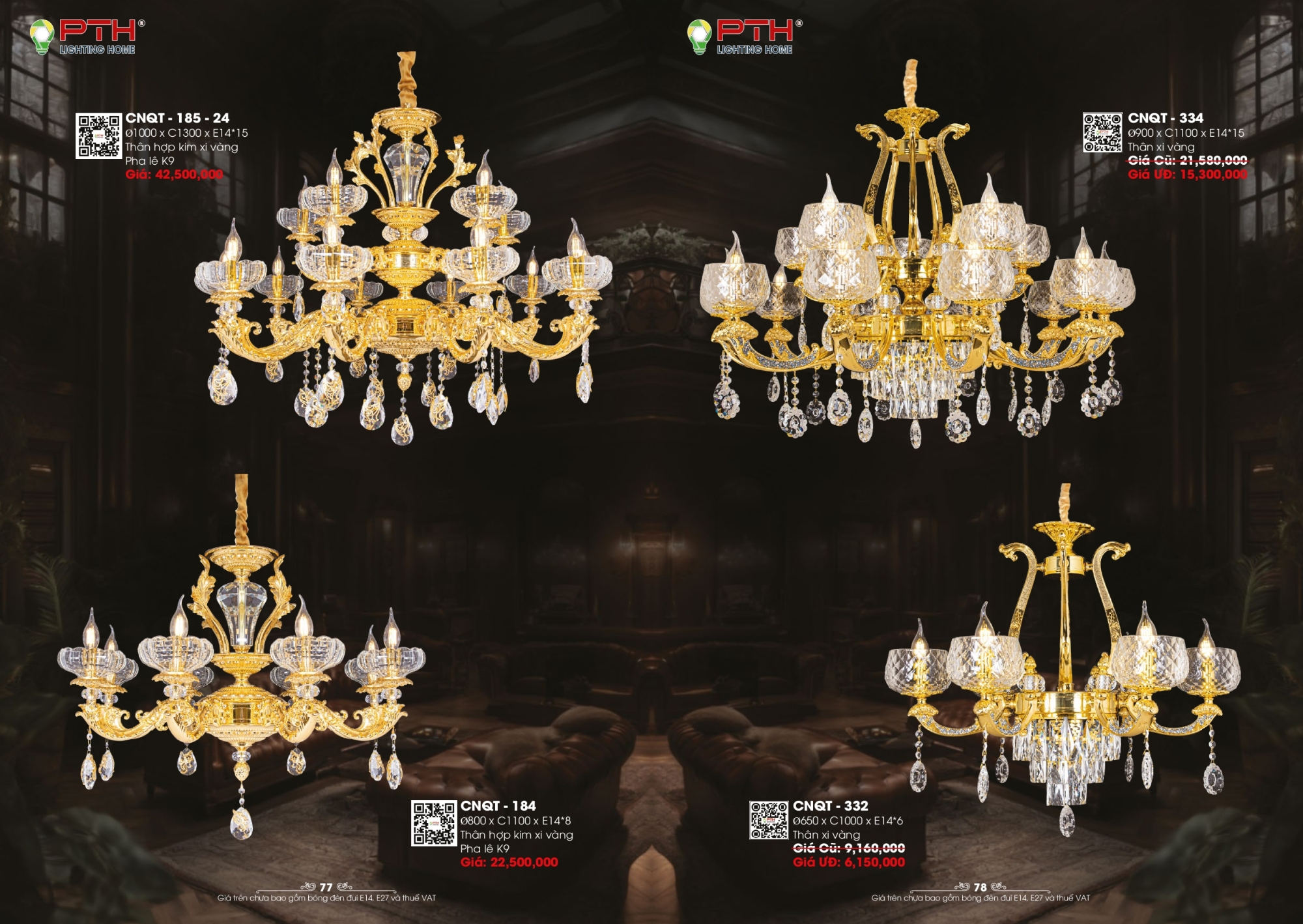 Bảng giá đèn trang trí PTH Lighting Home 2026